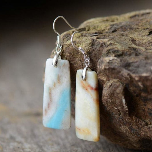 Boucles doreilles en Amazonite - boucles doreille