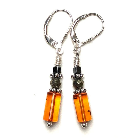 Boucles d’oreilles en Ambre et Argent - Boucles d’Oreilles