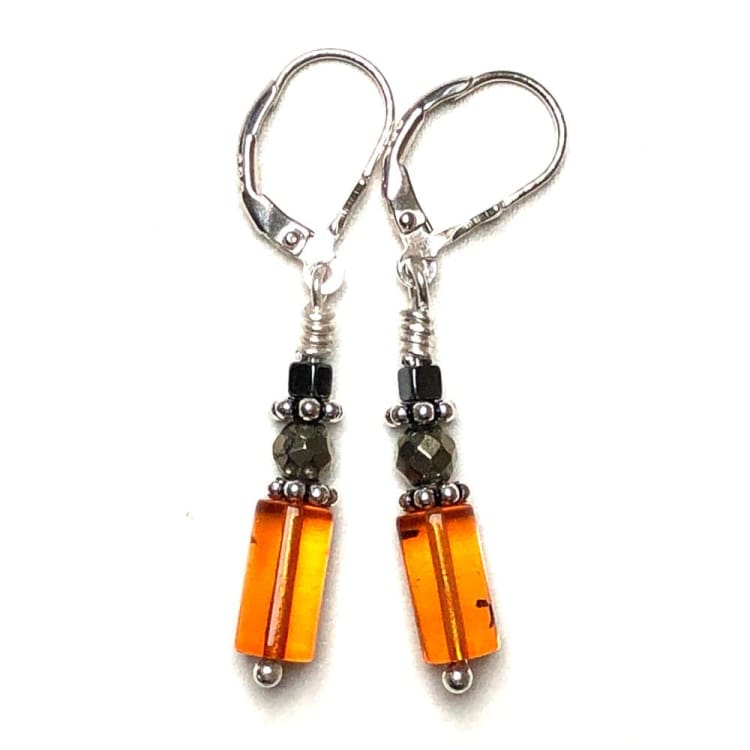 Boucles d’oreilles en Ambre et Argent - Boucles d’Oreilles