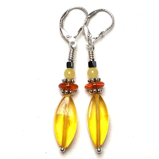Boucles d’oreilles en Ambre et Argent - Boucles d’Oreilles