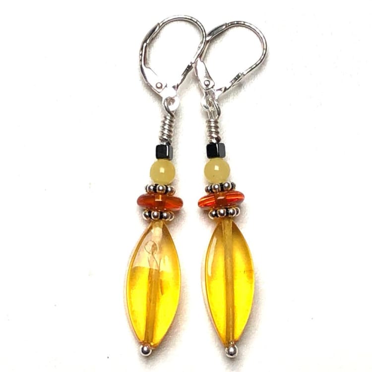 Boucles d’oreilles en Ambre et Argent - Boucles d’Oreilles