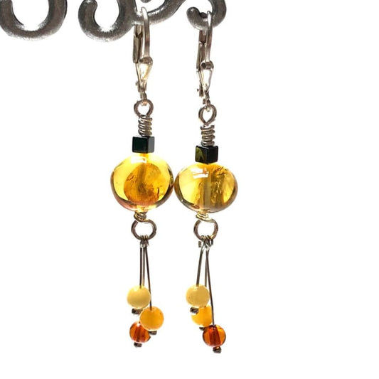 Boucles d’oreilles en Ambre et Argent - Boucles d’Oreilles