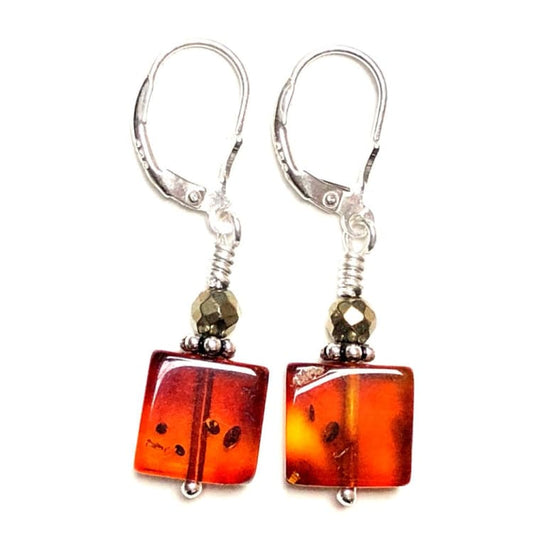 Boucles d’oreilles en Ambre et Argent - Boucles d’Oreilles