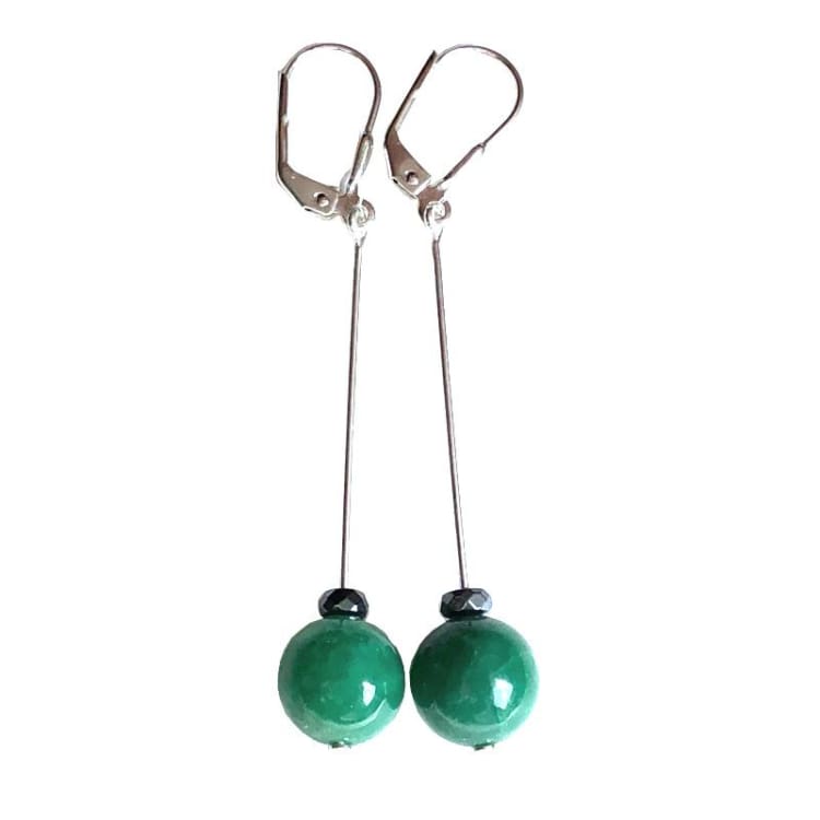 Boucles d’oreilles en Chrysoprase et Argent - Boucles d’Oreilles