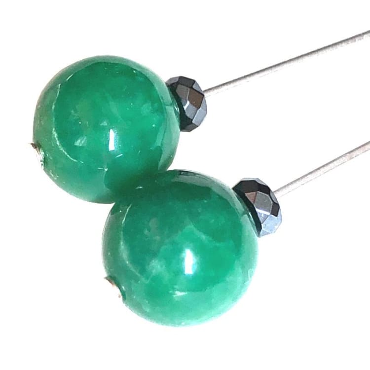 Boucles d’oreilles en Chrysoprase et Argent - Boucles d’Oreilles