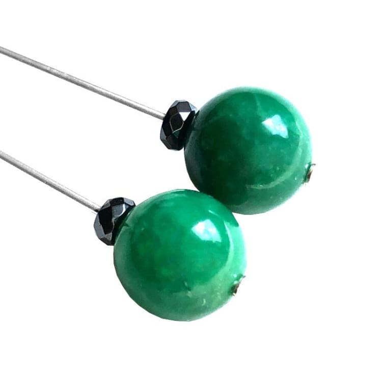 Boucles d’oreilles en Chrysoprase et Argent - Boucles d’Oreilles