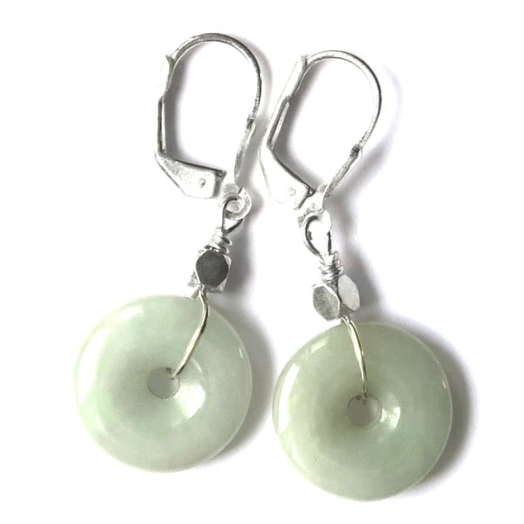 Boucles d’oreilles en Jade jadéite et Argent - Boucles d’Oreilles