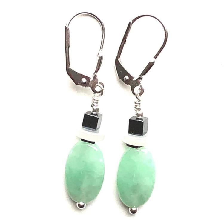 Boucles d’oreilles en Jade jadéite vert céladon - Boucles d’Oreilles
