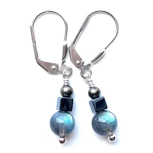 Boucles d’oreilles en Labradorite et Argent