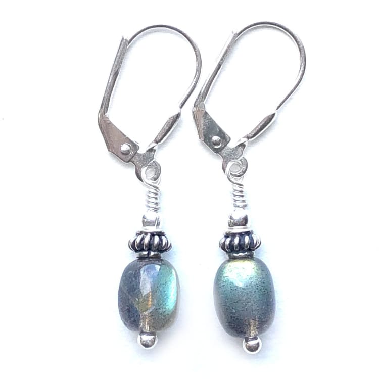 Boucles d’oreilles en Labradorite et Argent - Boucles d’Oreilles