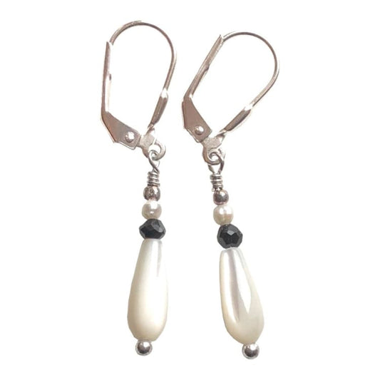 Boucles d’oreilles en Nacre blanche et Argent - Boucles d’Oreilles