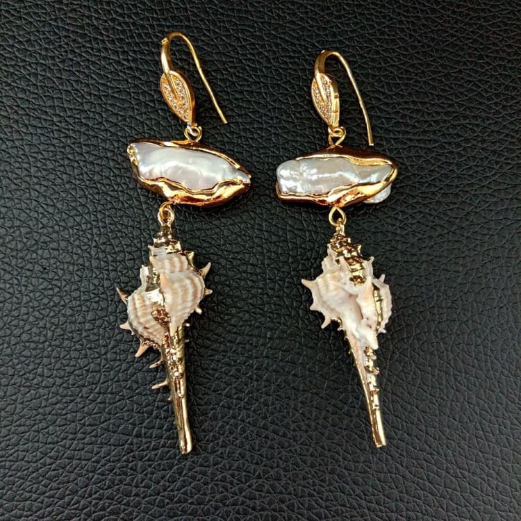 Boucles d’oreilles en perle ’ inspiration océanique ’
