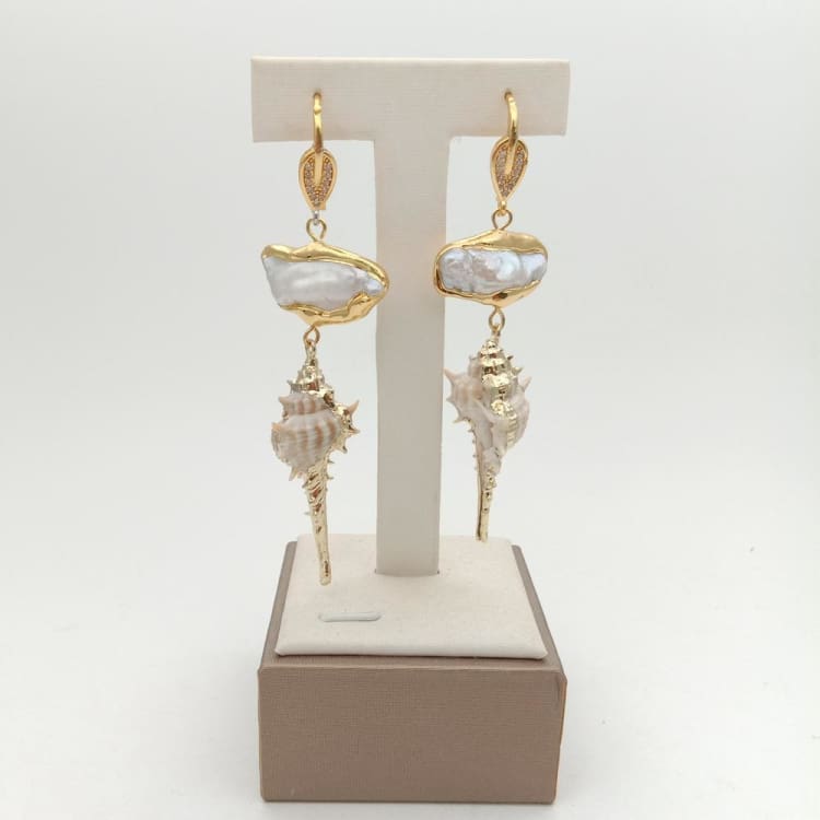 Boucles d’oreilles en perle ’ inspiration océanique ’