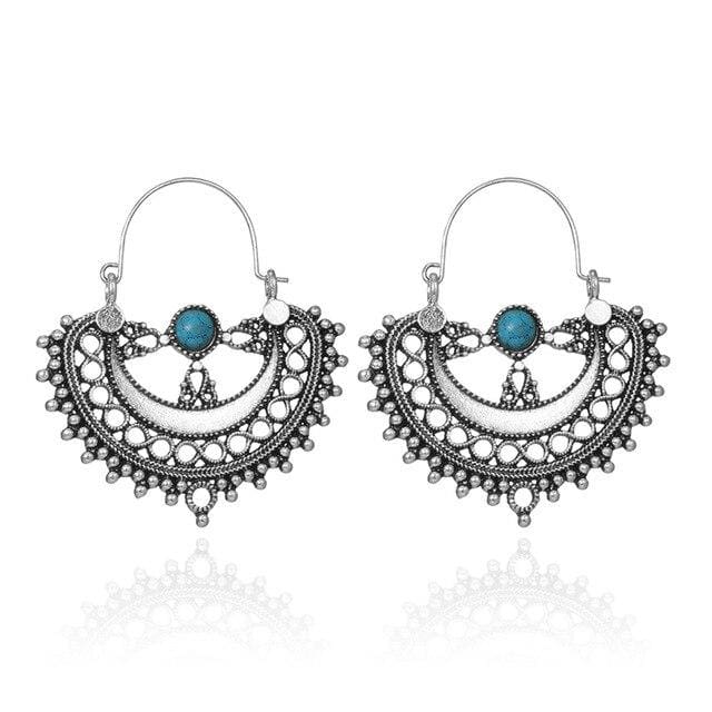 Boucles d’oreilles Flabellum Egyptien - Argentées - boucle d’oreille