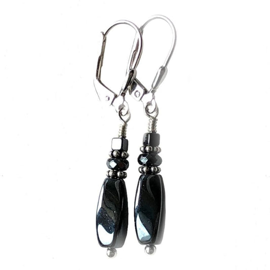 Boucles d’oreilles Hématite et Argent