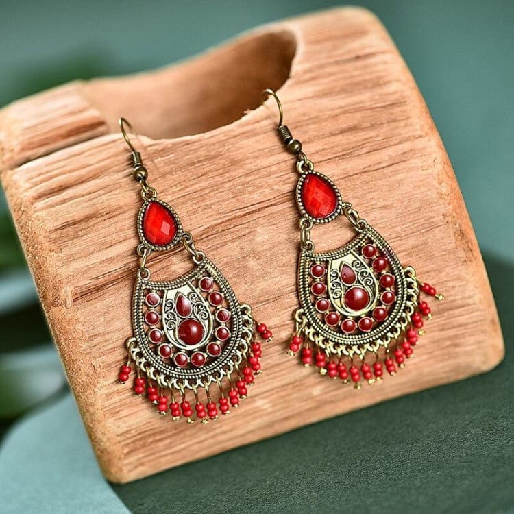 Boucles d’oreilles inspiration savoyarde - Rouge