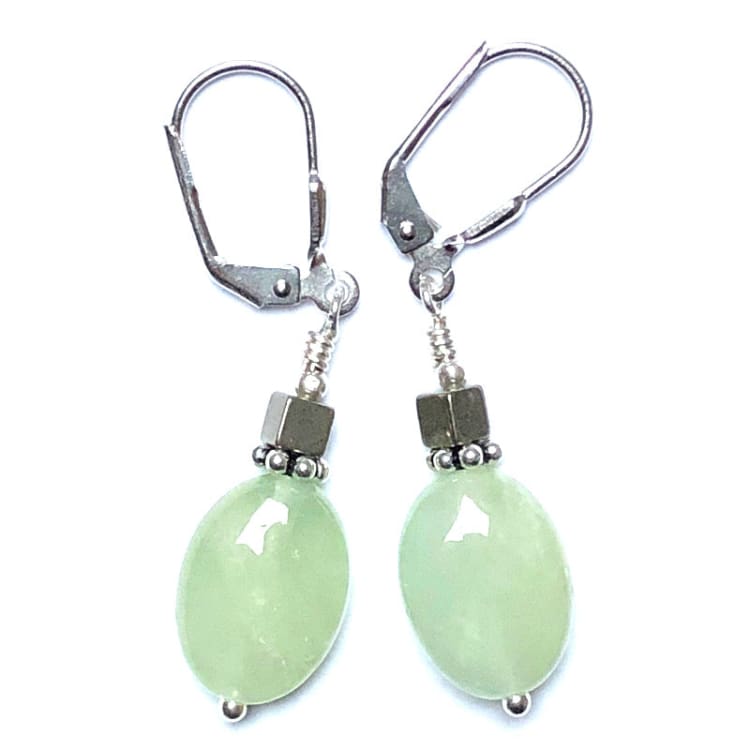 Boucles d’oreilles Pyrite Turquoise et Argent