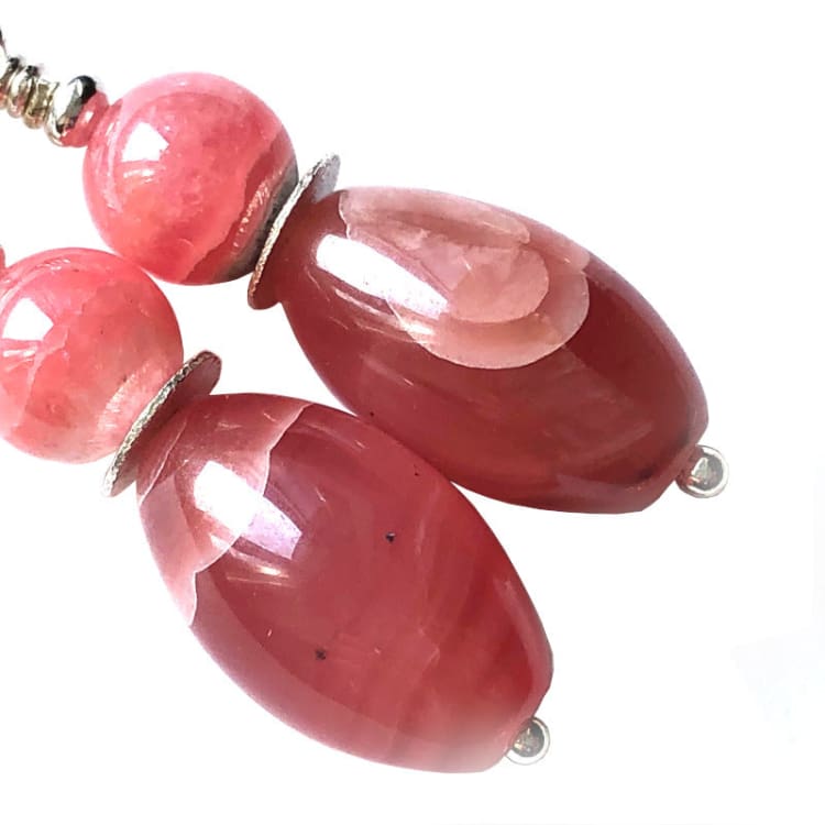 Boucles d’oreilles Rhodochrosite et Argent