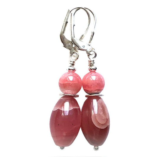 Boucles d’oreilles Rhodochrosite et Argent