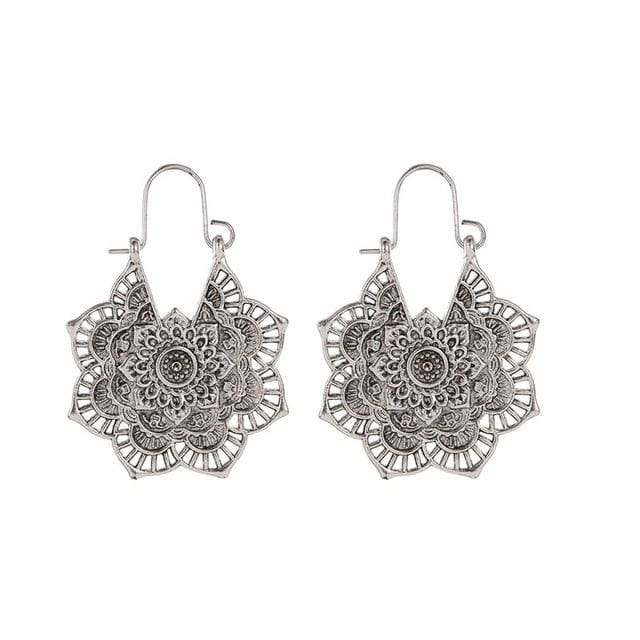 Boucles d’oreilles savoyarde ’ la fleur du temps ’ - Argenté