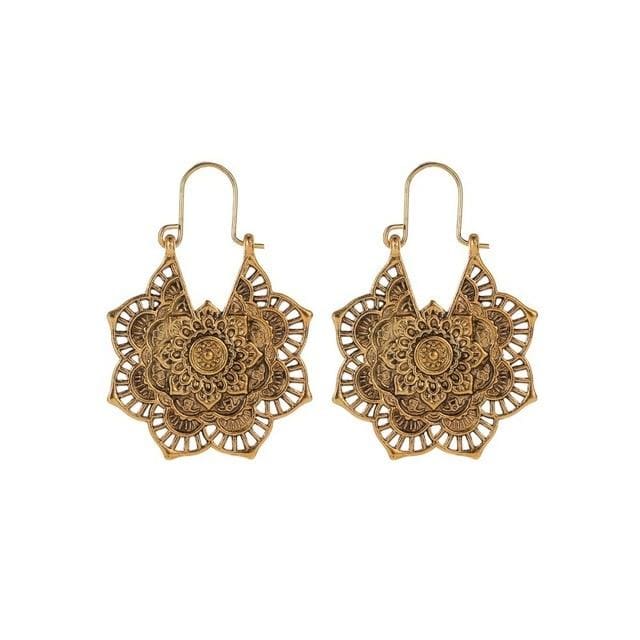 Boucles d’oreilles savoyarde ’ la fleur du temps ’ - Doré