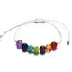 Bracelet 7 Chakras en corde réglable - Blanc - Bracelet