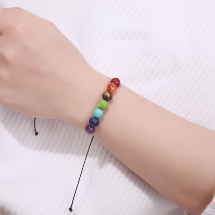 Bracelet 7 Chakras en corde réglable - Bracelet