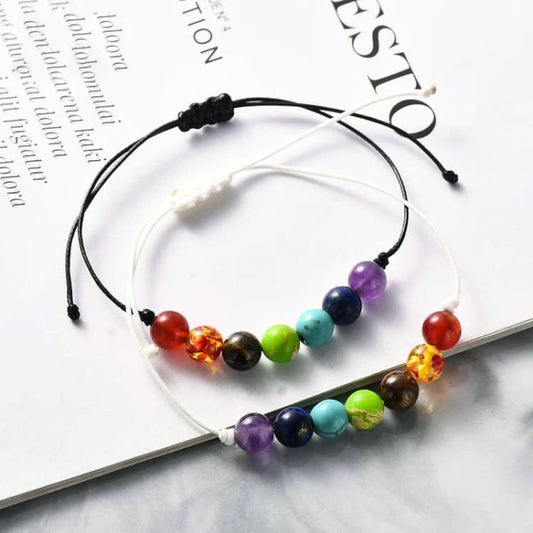 Bracelet 7 Chakras en corde réglable - Bracelet