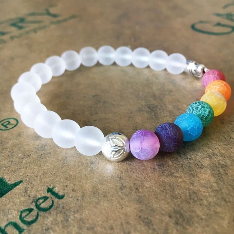 Bracelet en pierre de prière Reiki avec éléphant et 7 Chakra - Bracelet