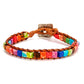 Bracelet 7 Chakras multicolore en pierre naturelle et bracelet en cuir - Bracelet