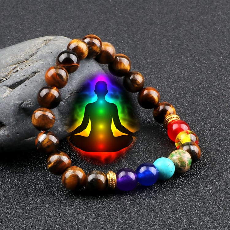 Bracelet 7 Chakras Reiki de perles en pierre naturelle - Bracelet