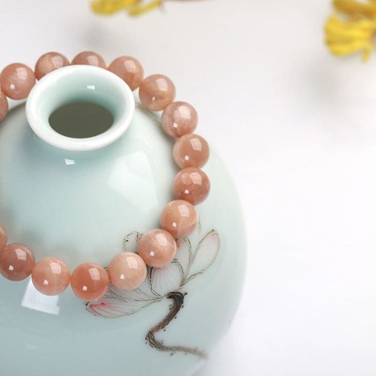 Bracelet ’Affection’ en Pierre de Lune Orangée - bracelet en pierre de lune