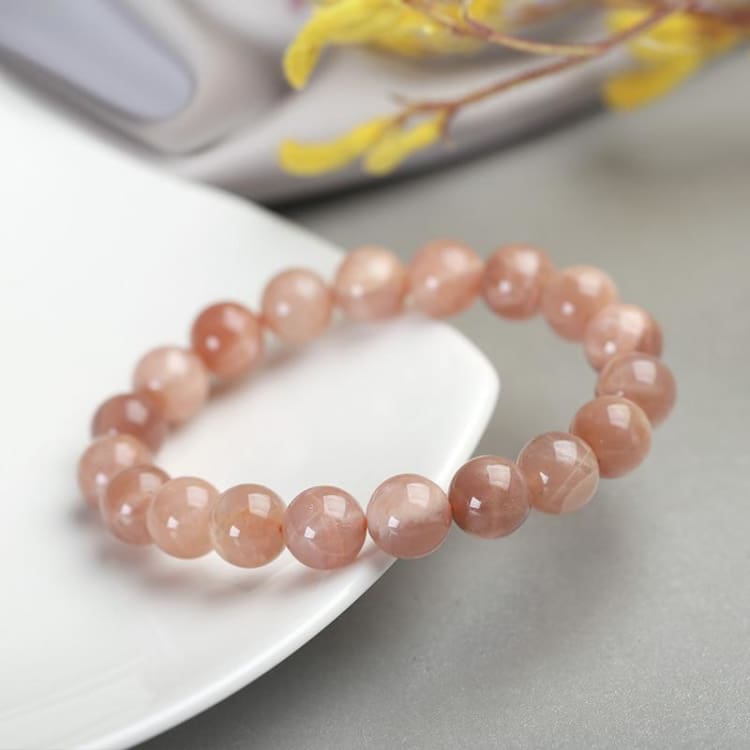 Bracelet ’Affection’ en Pierre de Lune Orangée - bracelet pierre naturelle