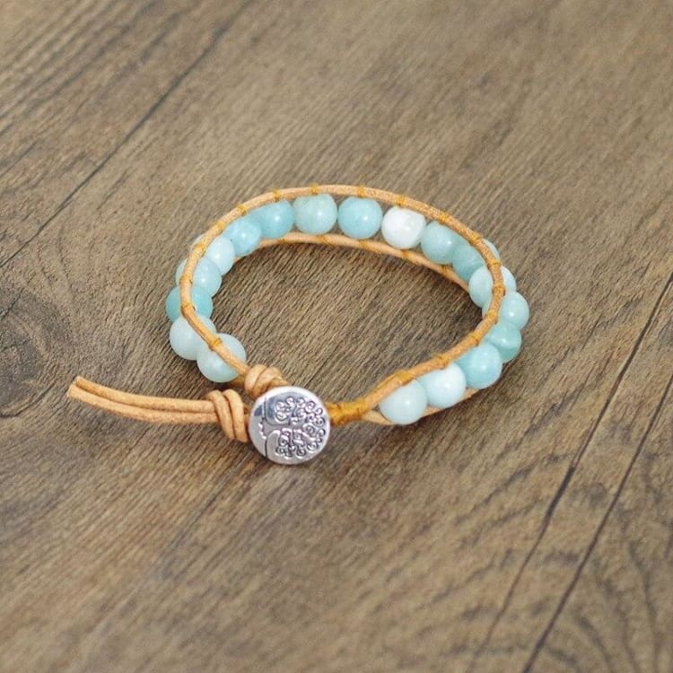 Bracelet ajustable en Aigue Marine - Bracelet Aigue Marine