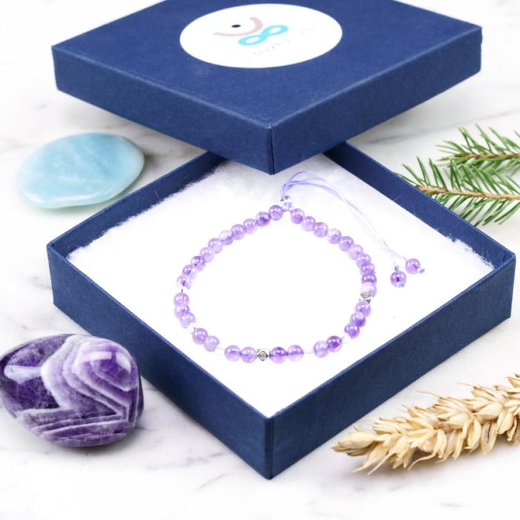 Bracelet ajustable en Améthyste - Bracelet