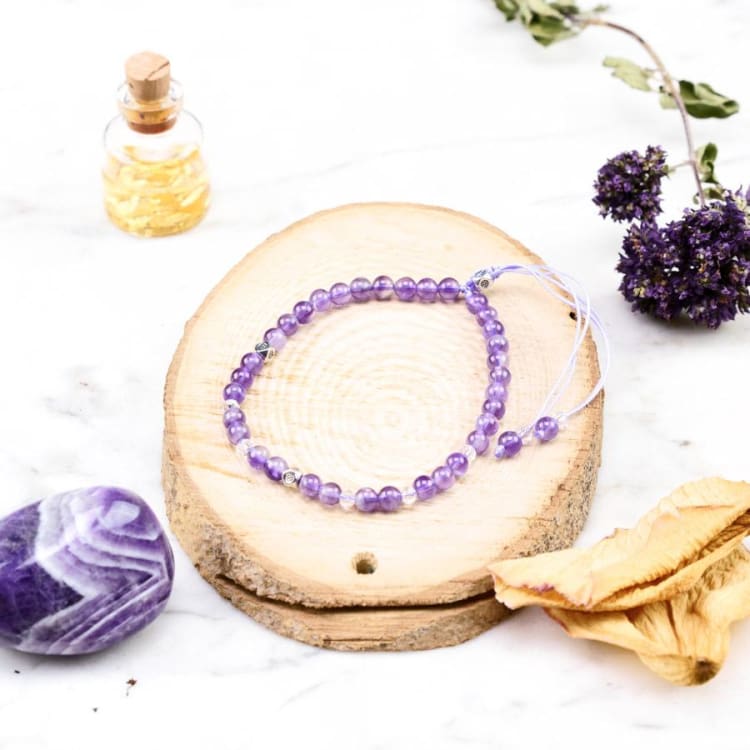 Bracelet ajustable en Améthyste - Bracelet