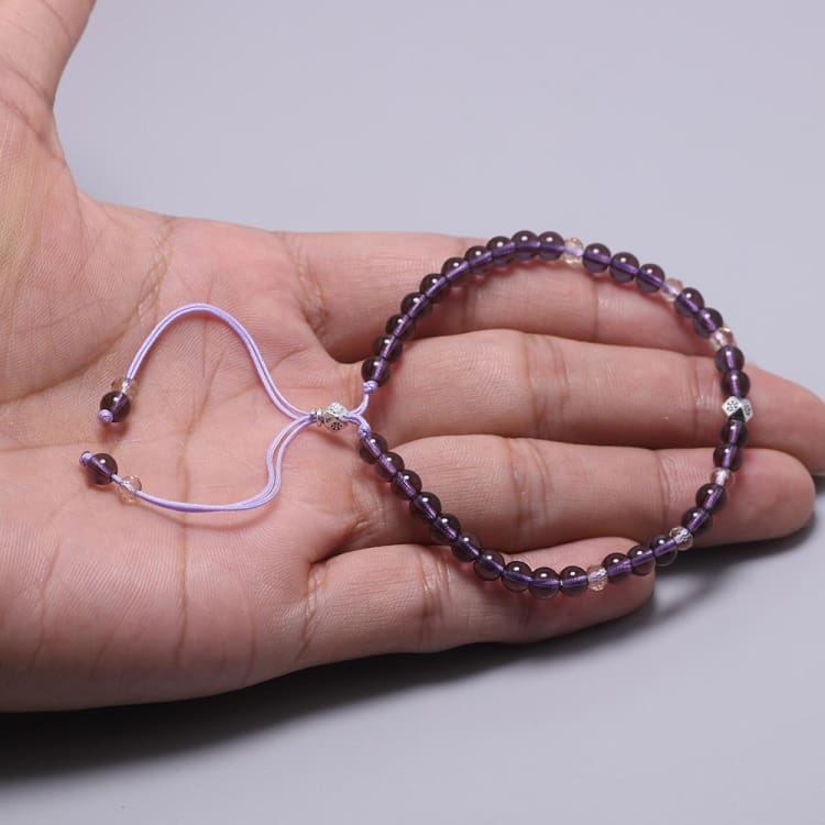Bracelet ajustable en Améthyste - Bracelet en pierre Améthyste