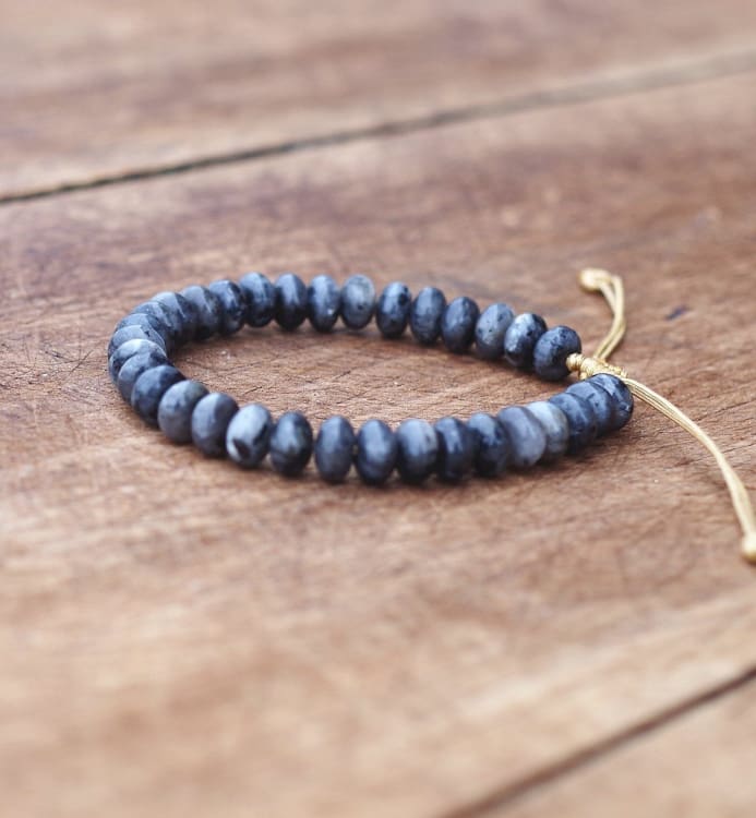 Bracelet ajustable en labradorite - Bracelet en labradorite