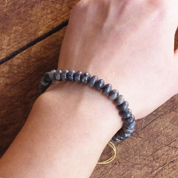 Bracelet ajustable en labradorite - Bracelet labradorite