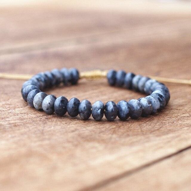 Bracelet ajustable en labradorite - Bracelet en pierre labradorite