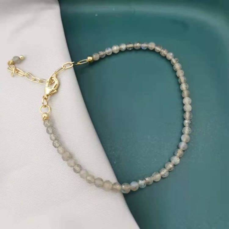 Bracelet ajustable en Labradorite Facettée - Bracelet