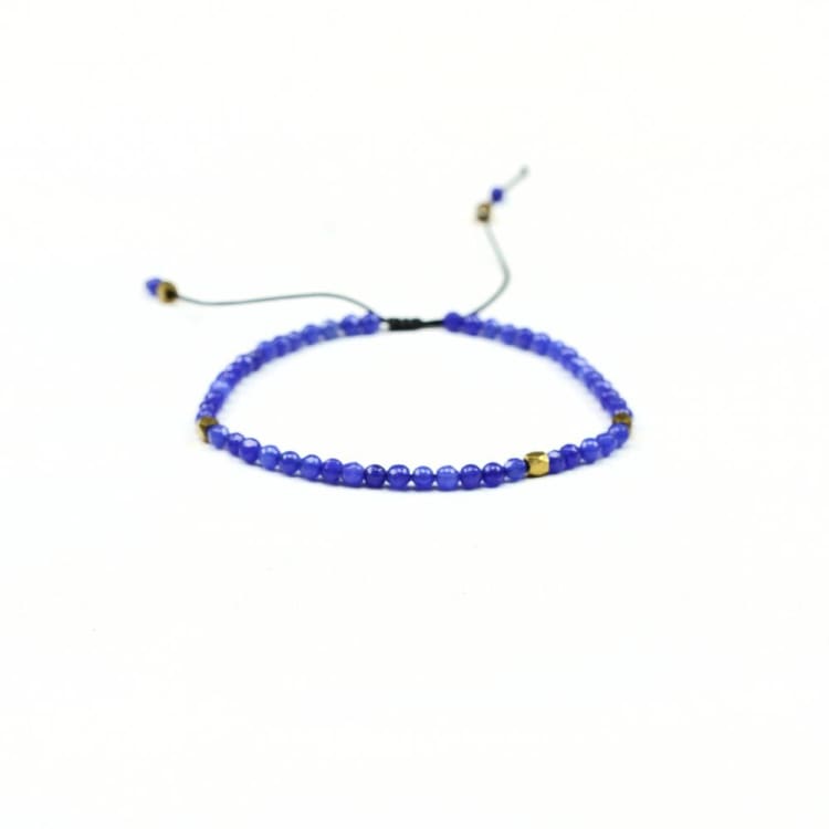 Bracelet ajustable en Lapis Lazuli - Bracelet ajustable