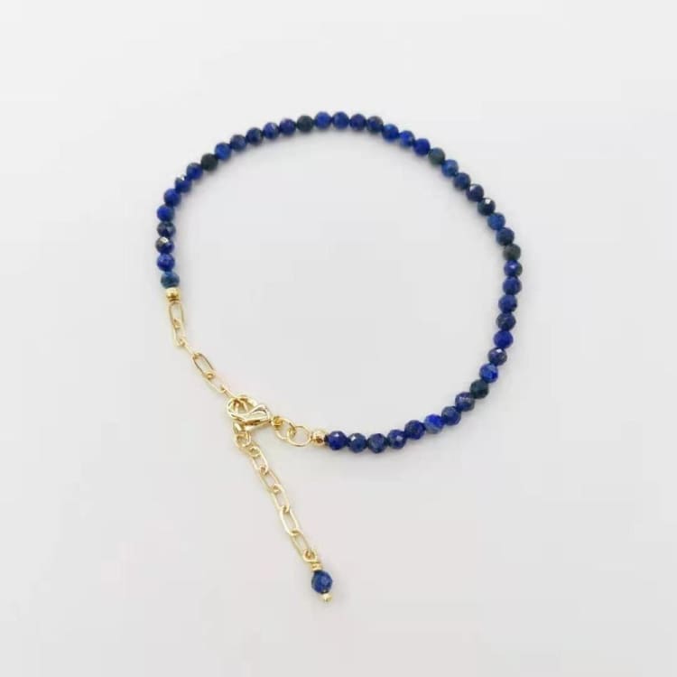 Bracelet ajustable en Lapis Lazuli Facettée - Bracelet