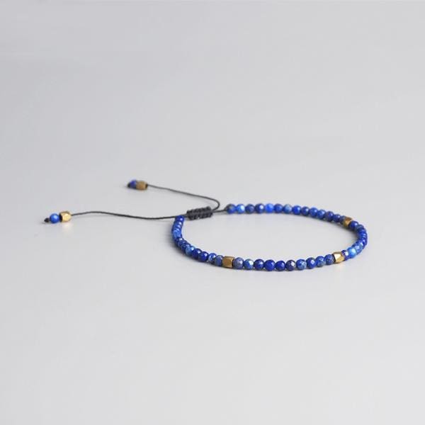 Bracelet ajustable en Lapis Lazuli - Bracelet en pierre lapis lazuli
