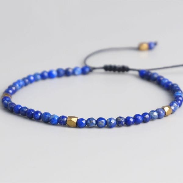 Bracelet ajustable en Lapis Lazuli - Bracelet lapis lazuli ajustable