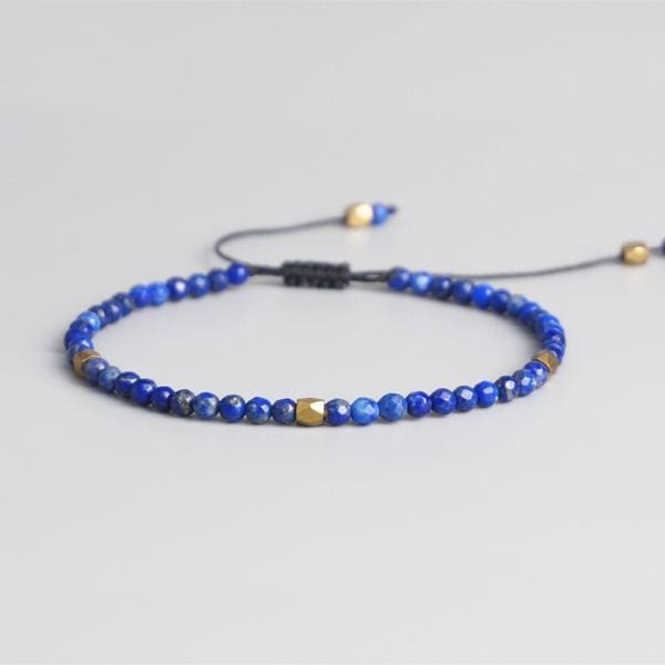 Bracelet ajustable en Lapis Lazuli - Bracelet en Lapis lazuli ajustable