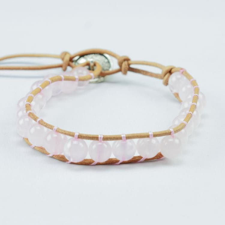 Bracelet ajustable en Quartz rose - Bracelet