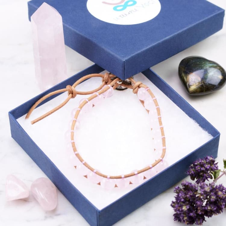 Bracelet ajustable en Quartz rose - Bracelet