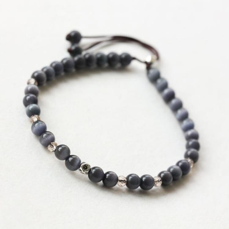 Bracelet ajustable en Tourmaline Oeil de Chat - Bracelet en tourmaline