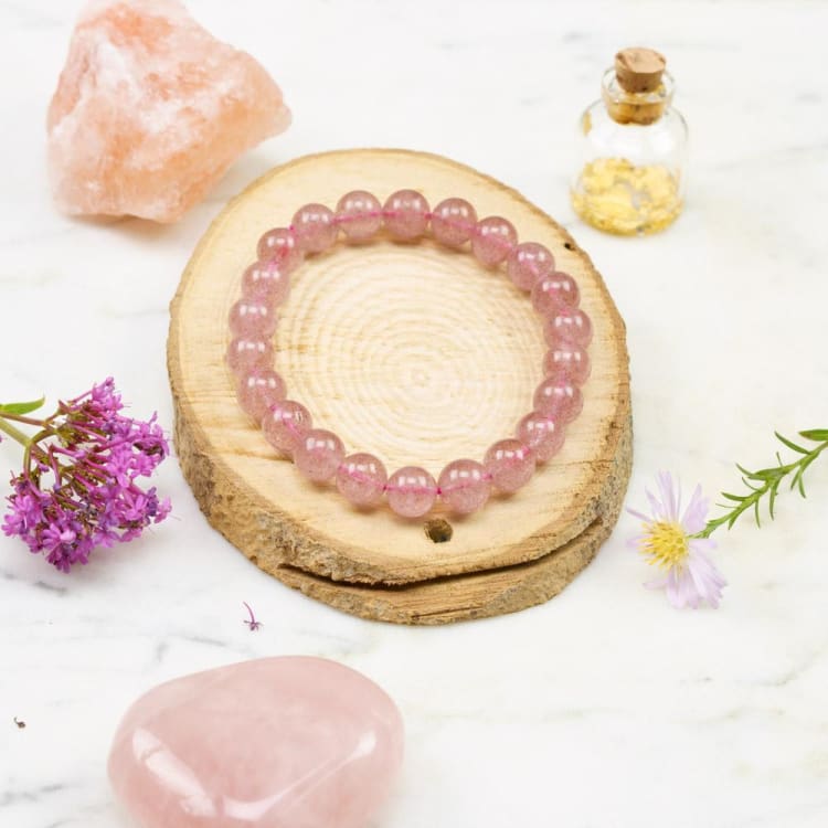 Bracelet Amour de Soi en Quartz Fraise - Bracelet